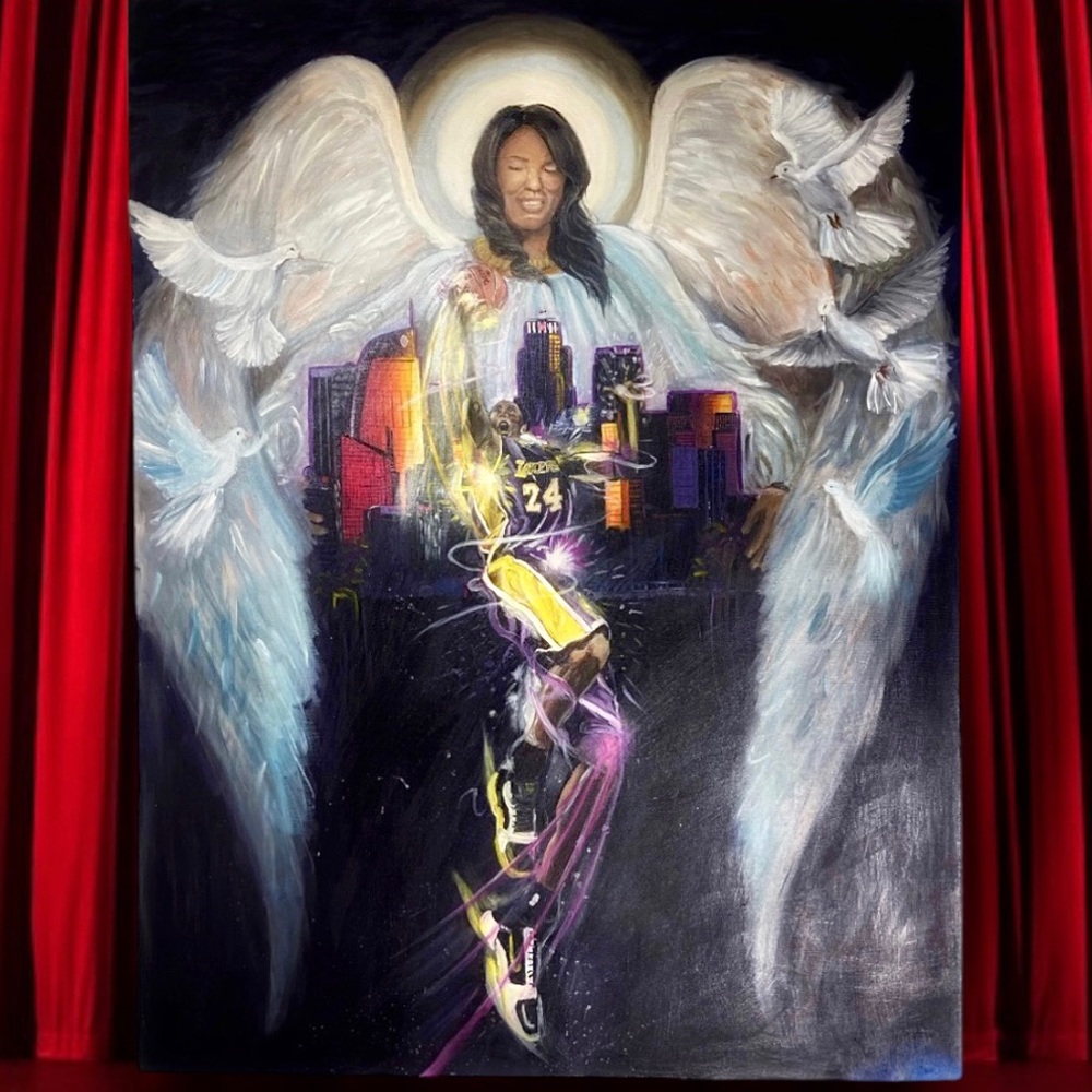 Large Original Tribute painting of Kobe Bryant  And Shaquille O'Neal’s Sister
